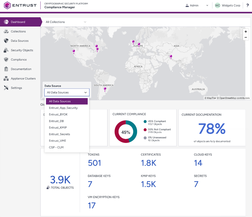 CSP_Compliance Manager GUI表示例