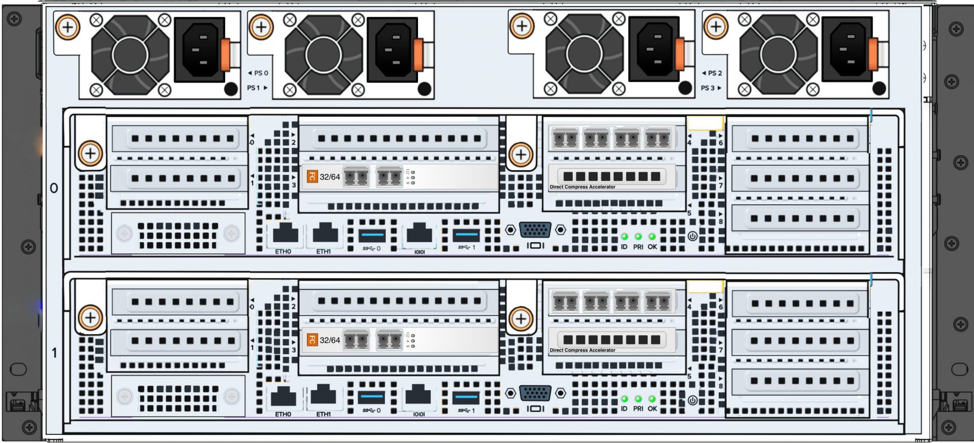 XLR5シリーズの前面と背面の図2