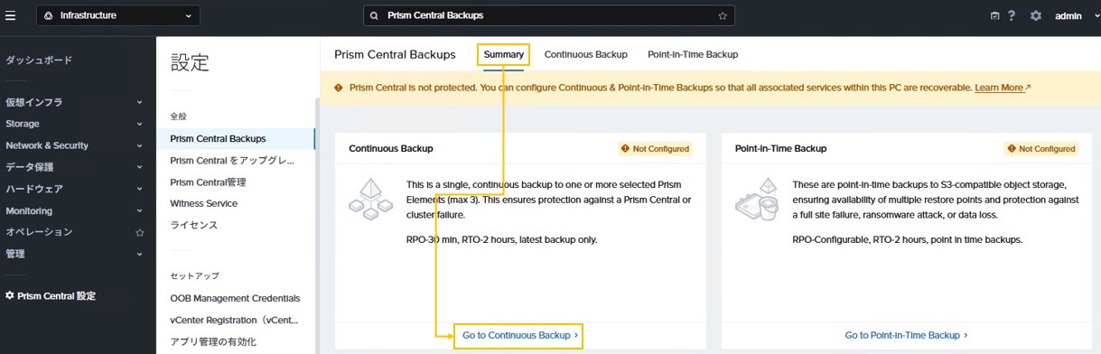 バックアップ設定の流れの図1